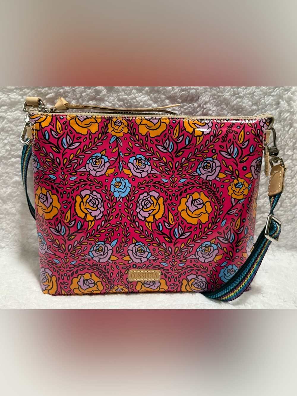 Consuela Molly Downtown Purse with Multicolor Roses